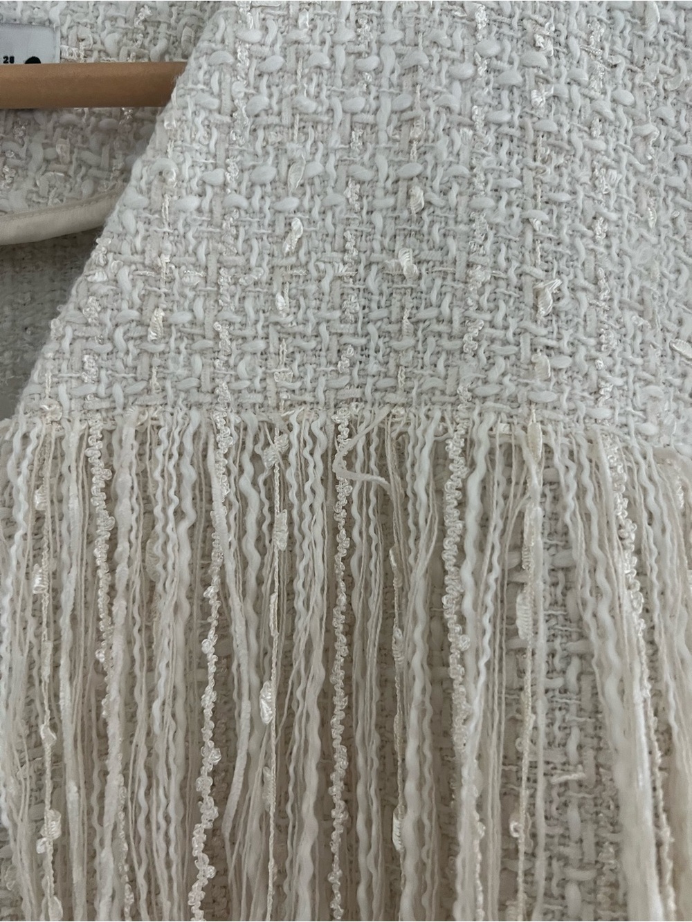NEW Zara Structured Fringe Tweed  Jacket Blazer Medium - Picture 3 of 5